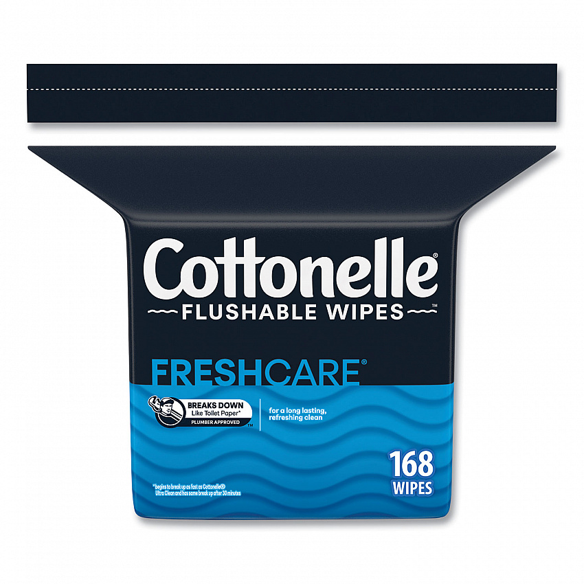 Fresh Care Flushable Cleansing Cloths, 1-Ply, 5 x 7.25, White, 168/Pack (10358EA)