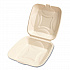 Bagasse PFAS-Free Food Containers, 9 x 9 x 3.19, Tan, Sugarcane, 100/Sleeve, 2 Sleeves/Carton (HNGE991CNPFA)