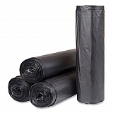 High-Density Commercial Can Liners, 56 gal, 22 mic, 43" x 48", Black, Interleaved Roll, 25 Bags/Roll, 6 Rolls/Carton (S434822K)