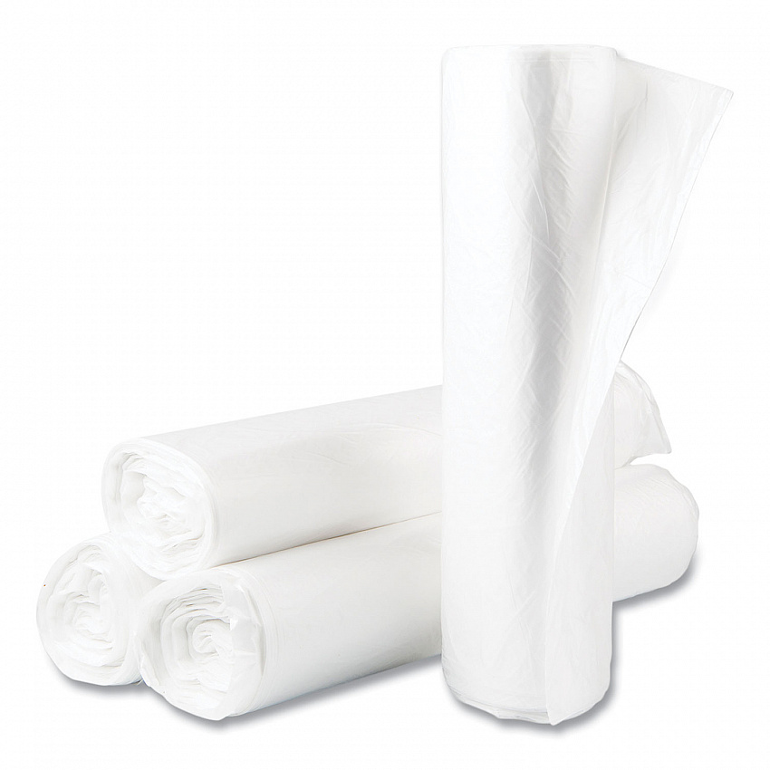 High-Density Commercial Can Liner Value Pack, 45 gal, 14 mic, 40" x 46", Natural, Interleaved Roll, 25 Bags/Roll, 10 Rolls/CT (VALH4048N16)