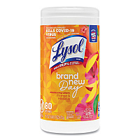 Disinfecting Wipes, 1-Ply, 7 x 7.25, Mango and Hibiscus, White, 80 Wipes/Canister (97181EA)