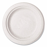 Nourish Molded Fiber Tableware, Compostable, Plate, Sugarcane, 6" dia, White, 1,000/Carton (VWP016NFA)