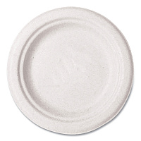 Nourish Molded Fiber Tableware, Compostable, Plate, Sugarcane, 6" dia, White, 1,000/Carton (VWP016NFA)