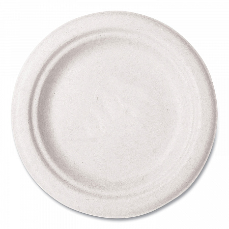 Nourish Molded Fiber Tableware, Compostable, Plate, Sugarcane, 6