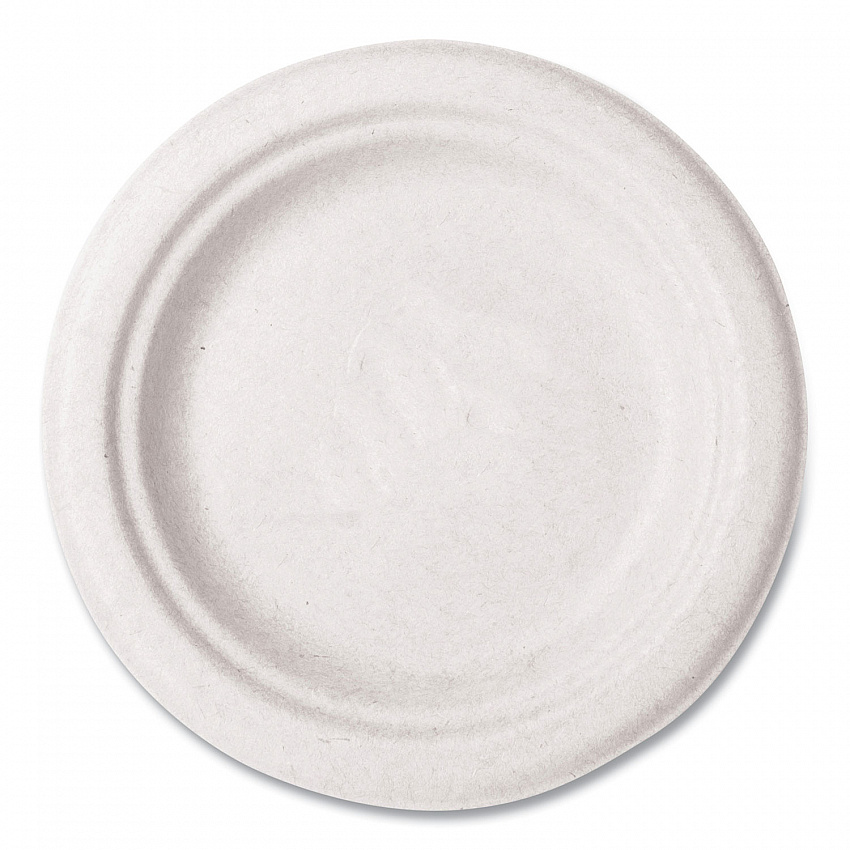 Nourish Molded Fiber Tableware, Compostable, Plate, Sugarcane, 6" dia, White, 1,000/Carton (VWP016NFA)