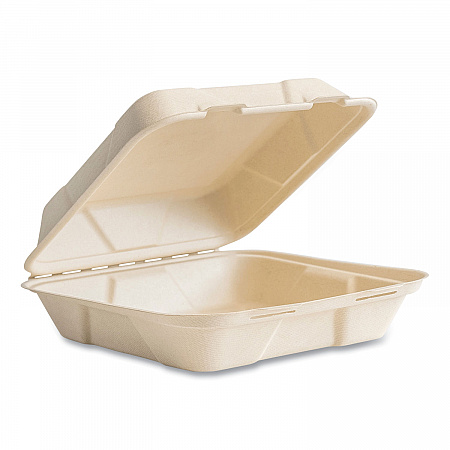 Nourish Molded Fiber Takeout Container, Compostable, 9 x 10 x 2, Natural, Sugarcane, 200/Carton (VWHC101NFA)
