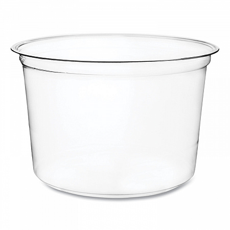 Round Deli Pots, Compostable, 16 oz, 4.6 Diameter x 3