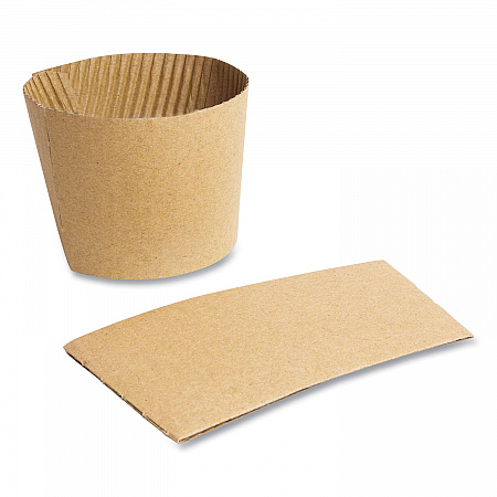Kraft Hot Cup Sleeves, Fits Vegware 89-Series Hot Cups, Kraft, 1,000/Carton (Q2)