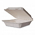 White Molded Fiber Clamshell Containers, Compostable, 9 x 9 x 3, White, Sugarcane, 200/Carton (WHBRG9HW)