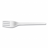 White CPLA Cutlery, General Purpose Fork, Plastic, White, 1,000/Carton (VWFK65)