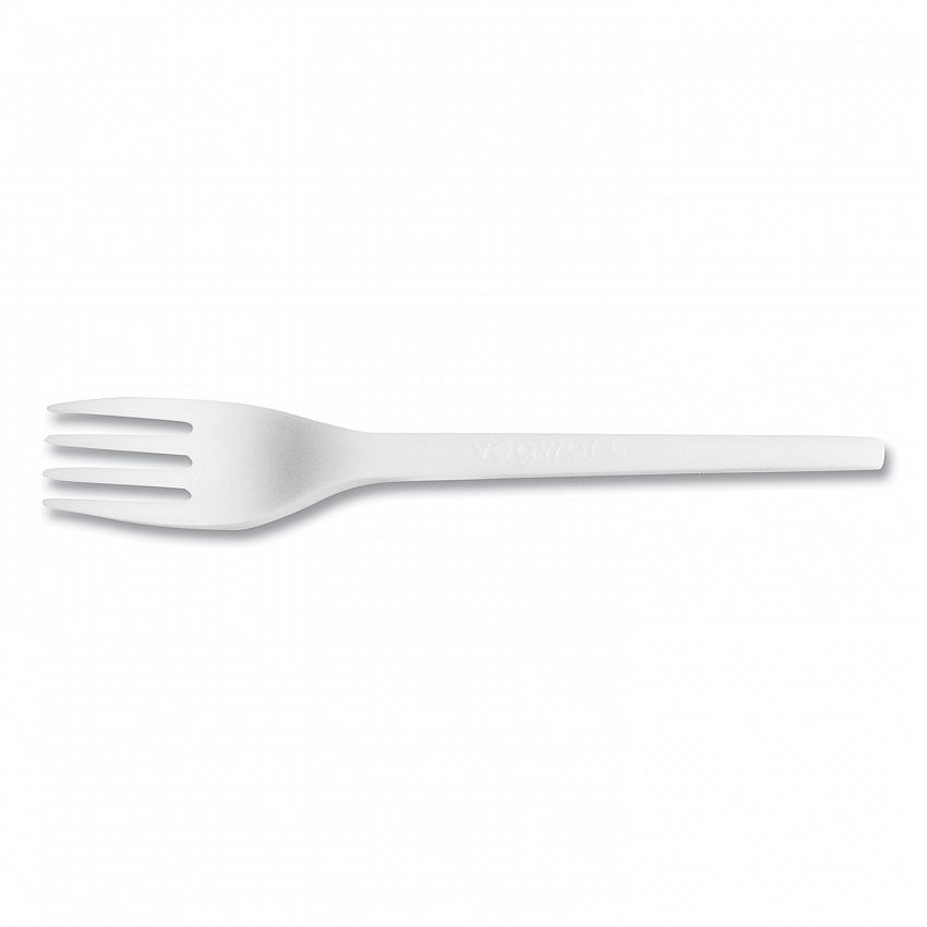 White CPLA Cutlery, General Purpose Fork, Plastic, White, 1,000/Carton (VWFK65)