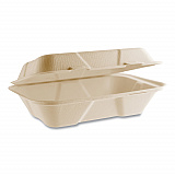 Nourish Molded Fiber Takeout Containers, Compostable, 6.1 x 9 x 2.9, Natural, Sugarcane, 200/Carton (VWHC96NFA)