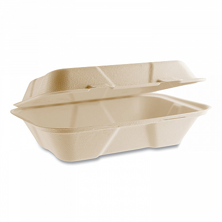 Nourish Molded Fiber Takeout Containers, Compostable, 6.1 x 9 x 2.9, Natural, Sugarcane, 200/Carton (VWHC96NFA)