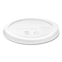 Round Deli Pot Lids, Compostable, For 8 oz to 32 oz Deli Containers, Clear, Plastic, 500/Carton (VDC120H)