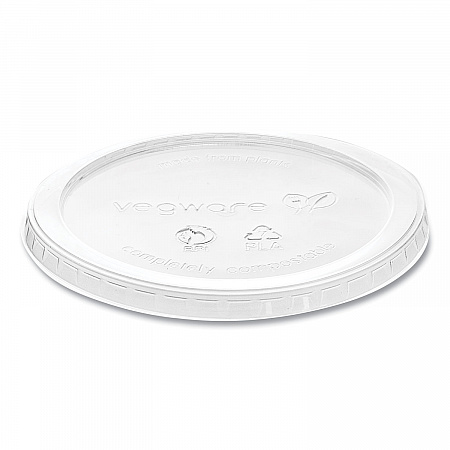 Round Deli Pot Lids, Compostable, For 8 oz to 32 oz Deli Containers, Clear, Plastic, 500/Carton (VDC120H)