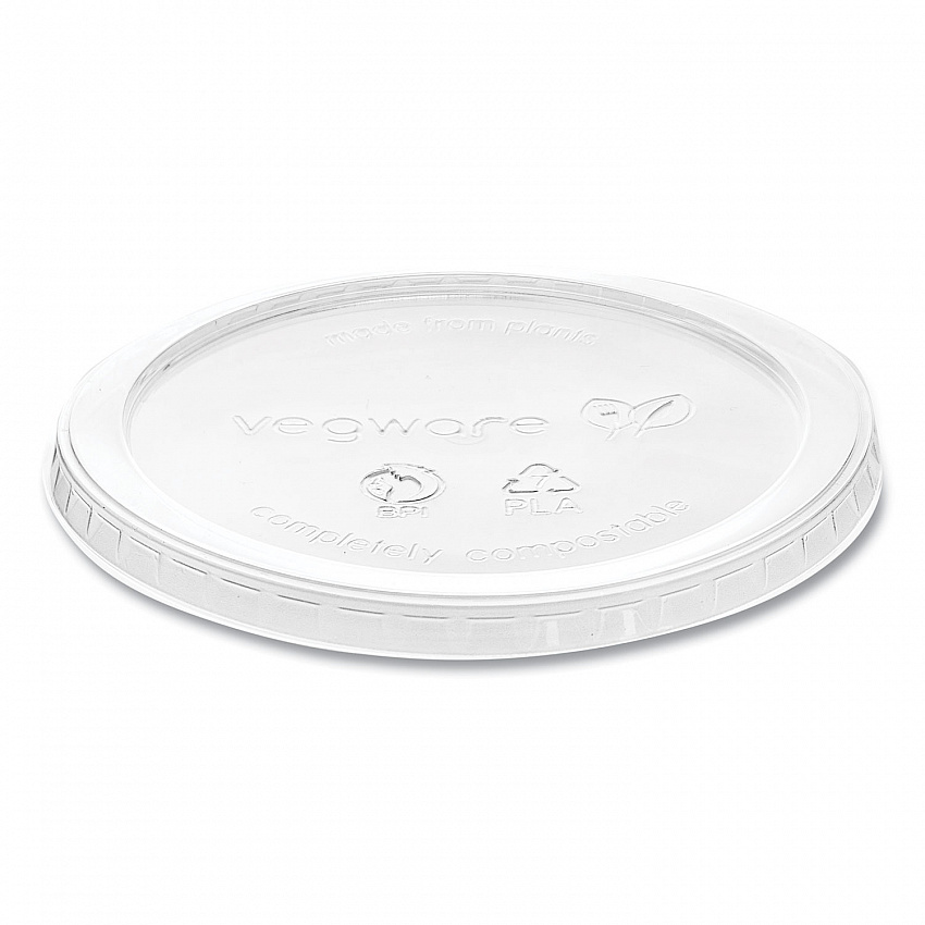 Round Deli Pot Lids, Compostable, For 8 oz to 32 oz Deli Containers, Clear, Plastic, 500/Carton (VDC120H)