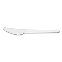 White CPLA Cutlery, General Purpose Knife, Plastic, White, 1,000/Carton (VWKN65)