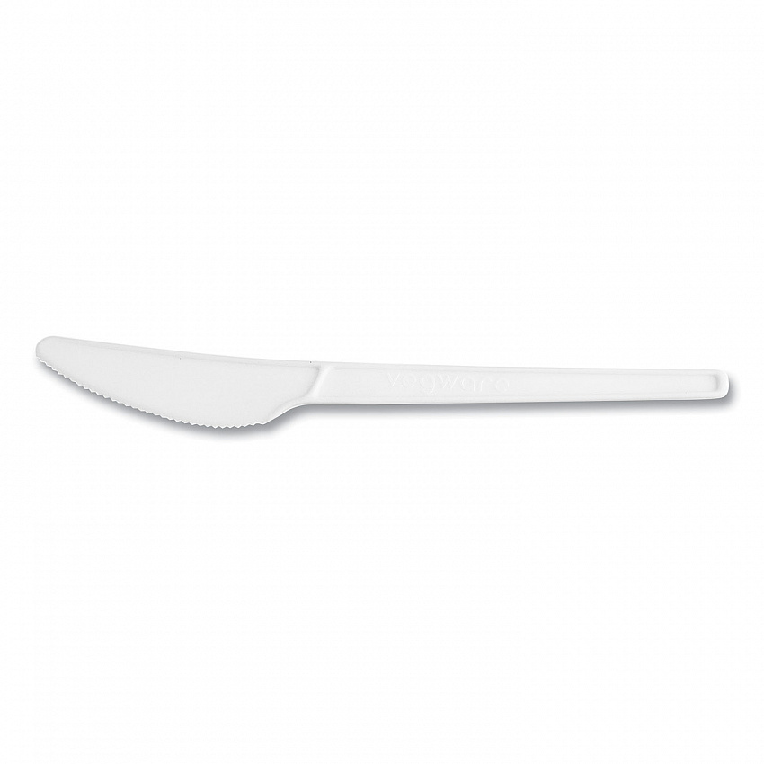 White CPLA Cutlery, General Purpose Knife, Plastic, White, 1,000/Carton (VWKN65)
