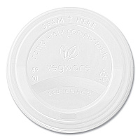 89 Series Hot Cup Lids, Fits Vegware 89-Series Hot Cups, Plastic, White, 1,000/Carton (VLID89S)