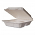 White Molded Fiber Clamshell Containers, Compostable, 3 Compartments, 9 x 18 x 2, White, Sugarcane, 200/Carton (WHBRG93HW)