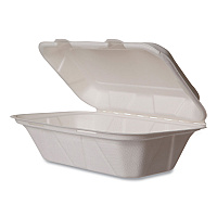 Nourish Molded Fiber Takeout Containers, Compostable, 5 x 9 x 2, White, Sugarcane, 250/Carton (WHHOAGIE)