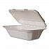 White Molded Fiber Clamshell Containers, Compostable, 9 x 11 x 2, White, Sugarcane, 250/Carton (WHBRGHOAGIE)