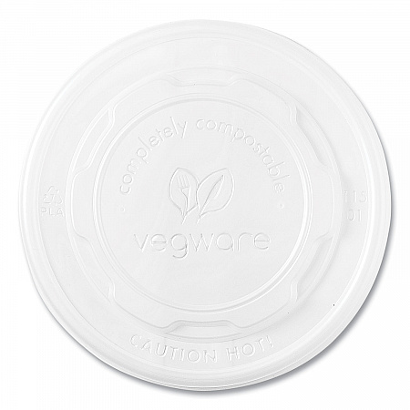 115-Series Flat Hot Lids, Compostable, For Use With 115-Series Soup Containers, White, Plastic, 500/Carton (VLID115S)