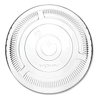 96 Series Cold Cup Lids, Fits Vegware 96-Series Cold Cups, Plastic, Clear, 1,000/Carton (C96FCH)