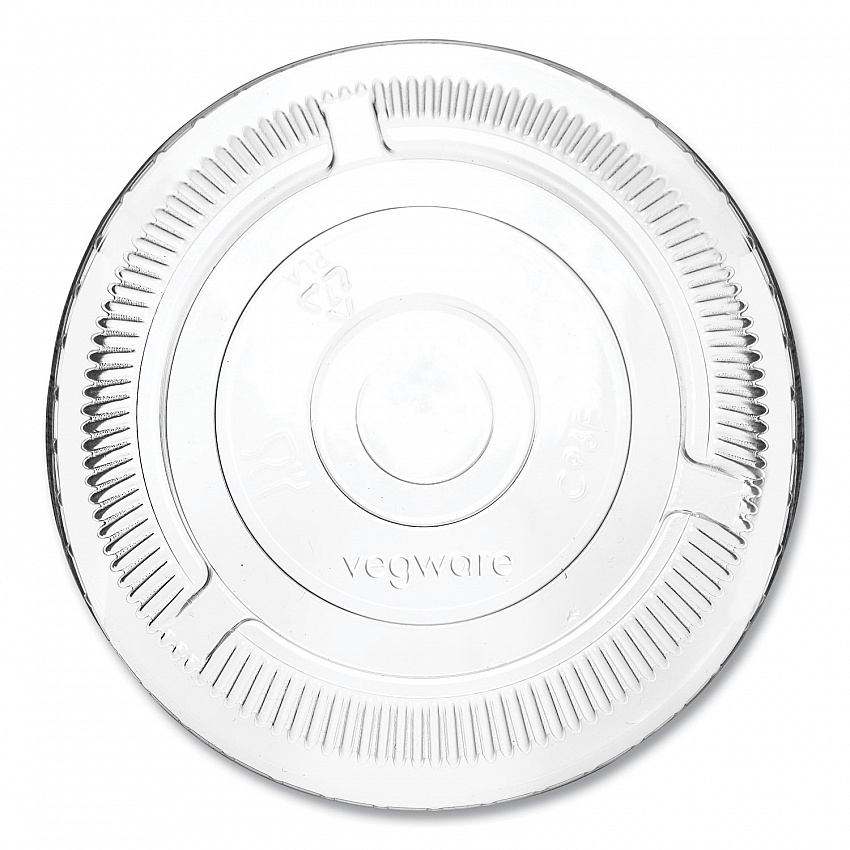96 Series Cold Cup Lids, Fits Vegware 96-Series Cold Cups, Plastic, Clear, 1,000/Carton (C96FCH)