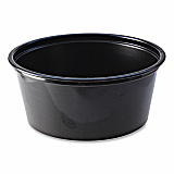 Portion Cups, 3.25 oz, Plastic, Black, 125/Sleeve, 20 Sleeves/Carton (PC325B)