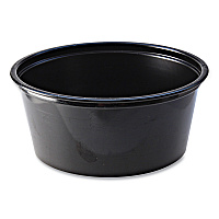 Portion Cups, 3.25 oz, Plastic, Black, 125/Sleeve, 20 Sleeves/Carton (PC325B)