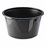 Portion Cups, 4 oz, Plastic, Black, 125/Sleeve, 20 Sleeves/Carton (PC400B)