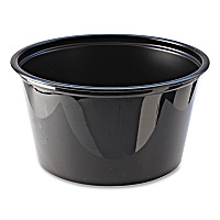 Portion Cups, 4 oz, Plastic, Black, 125/Sleeve, 20 Sleeves/Carton (PC400B)