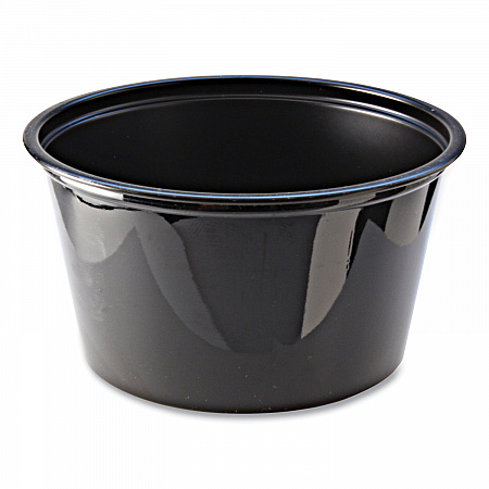 Portion Cups, 4 oz, Plastic, Black, 125/Sleeve, 20 Sleeves/Carton (PC400B)
