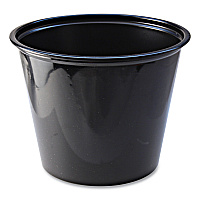 Portion Cups, 5.5 oz, Plastic, Black, 125/Sleeve, 20 Sleeves/Carton (PC550B)