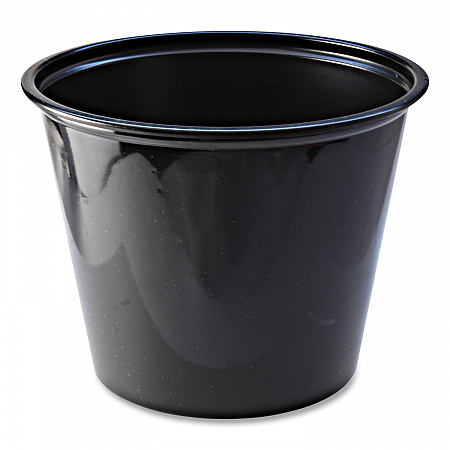 Portion Cups, 5.5 oz, Plastic, Black, 125/Sleeve, 20 Sleeves/Carton (PC550B)