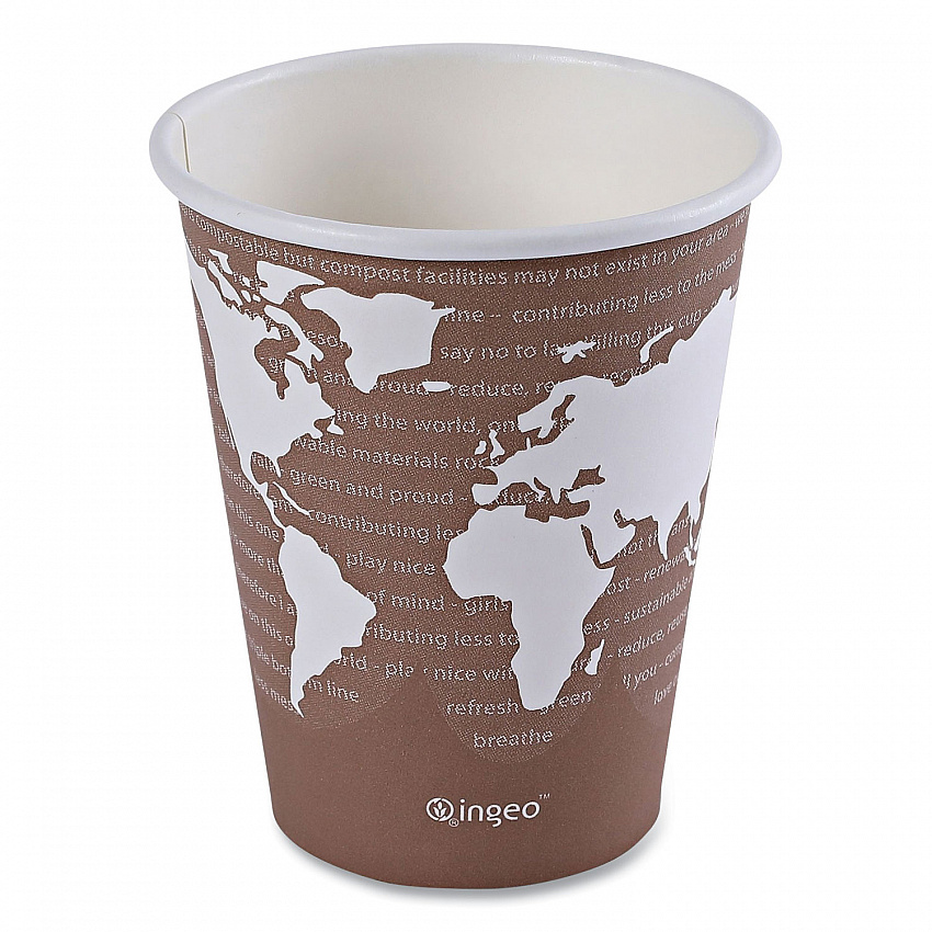 World Art Renewable and Compostable Hot Cups, 8 oz, Paper, Plum, 50/Pack, 20 Packs/Carton (EPBHC8WA)