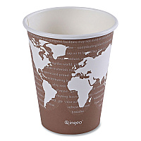 World Art Renewable and Compostable Hot Cups, 8 oz, Paper, Plum, 50/Pack (EPBHC8WAPK)