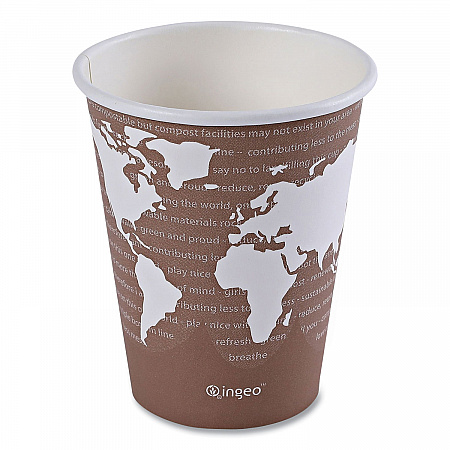 World Art Renewable and Compostable Hot Cups, 8 oz, Paper, Plum, 50/Pack (EPBHC8WAPK)