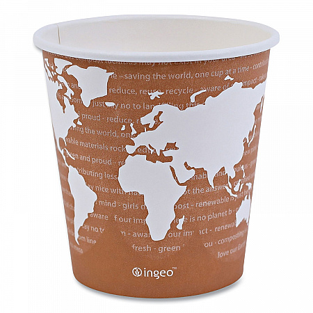 World Art Renewable and Compostable Hot Cups, 10 oz, Paper, Rust, 50/Pack, 20 Packs/Carton (EPBHC10WA)