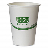 GreenStripe Renewable and Compostable Hot Cups, 12 oz, Paper, White/Green, 50/Pack, 20 Packs/Carton (EPBHC12GS)