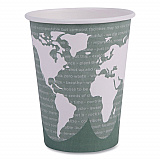 World Art Renewable and Compostable Hot Cups, 12 oz, Paper, Sage, 50/Pack (EPBHC12WAPK)