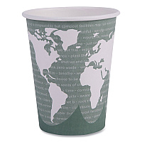 World Art Renewable and Compostable Hot Cups, 12 oz, Paper, Sage, 50/Pack (EPBHC12WAPK)
