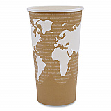 World Art Renewable and Compostable Hot Cups, 20 oz, Paper, Brown/White, 50/Pack, 20 Packs/Carton (EPBHC20WA)