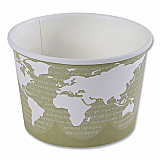 World Art Renewable and Compostable Food Container, 16 oz, 4.05" Diameter x 3" h, Sage, Paper, 25/Pack, 20 Packs/Carton (EPBSC16WA)