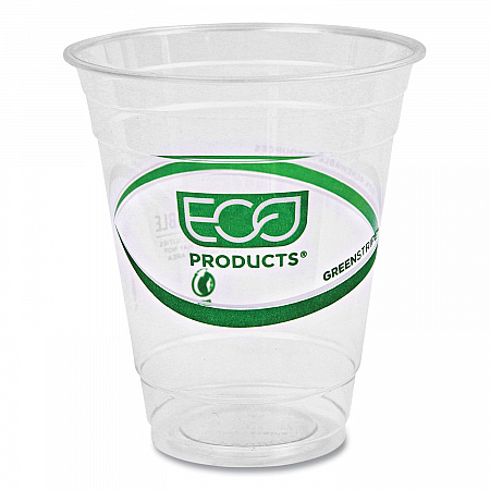 GreenStripe Renewable and Compostable Cold Cups, 12 oz, Plastic, Clear, 50/Pack, 20 Packs/Carton (EPCC12GS)