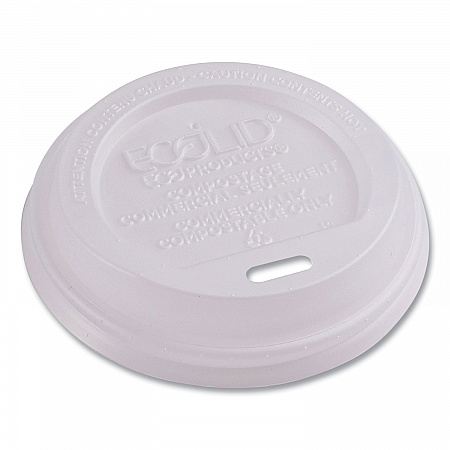 EcoLid Renewable/Compostable Hot Cup Lids, Fits 8 oz Hot Cups, Plastic, White, 50/Packs, 16 Packs/Carton (EPECOLID8)