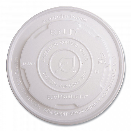World Art PLA-Laminated Soup Container Lids, For 12 oz to 32 oz Containers, White, Plastic, 50/Pack, 10 Packs/Carton (EPECOLIDSPL)