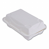 Vanguard Renewable and Compostable Sugarcane Clamshells, 9 x 6 x 3, White, 250/Carton (EPHC96NFA)