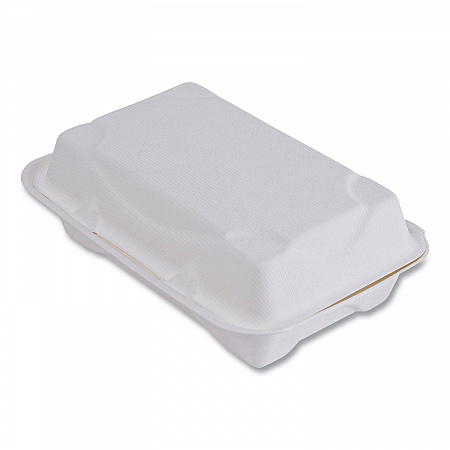 Vanguard Renewable and Compostable Sugarcane Clamshells, 9 x 6 x 3, White, 250/Carton (EPHC96NFA)